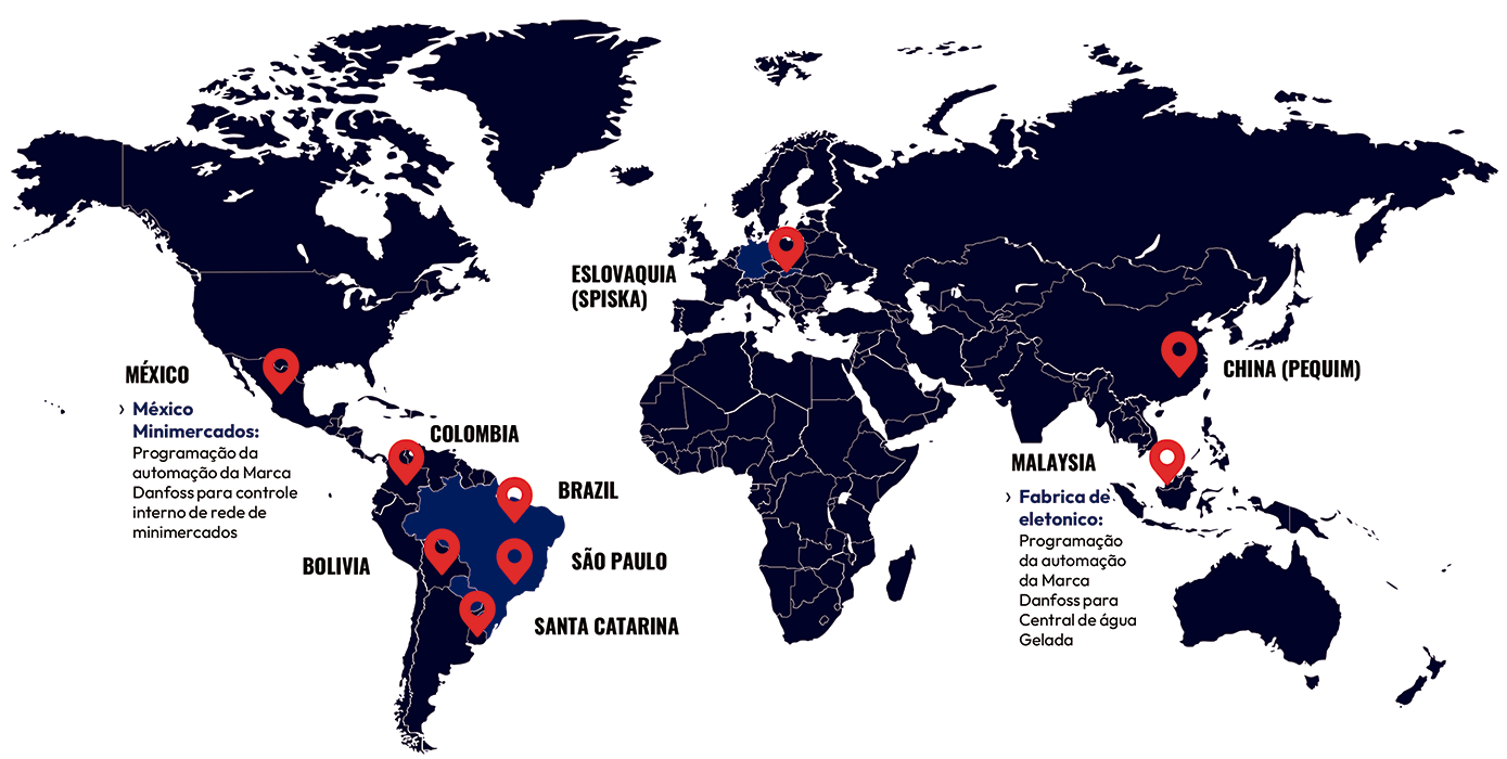 Mapa de atuações, operações e projetos